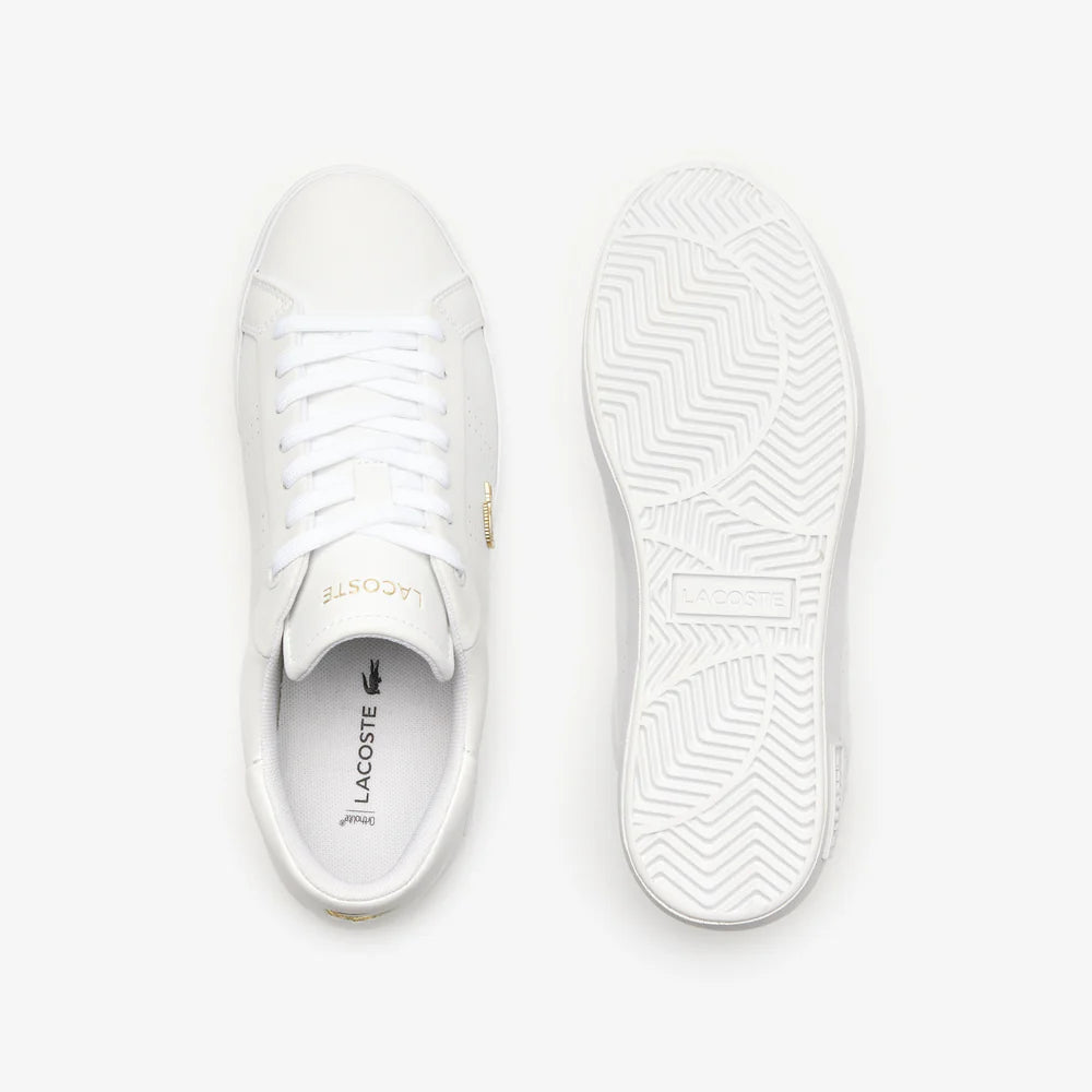 LACOSTE-WOMEN'S POWERCOURT 2.0 LEATHER TRAINERS