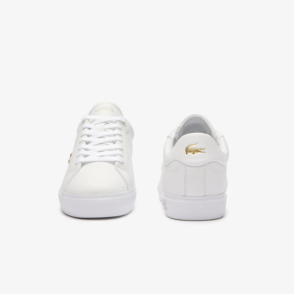 LACOSTE-WOMEN'S POWERCOURT 2.0 LEATHER TRAINERS