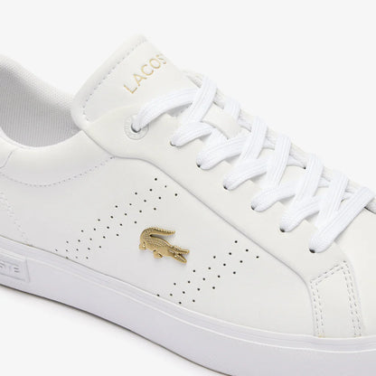 LACOSTE-WOMEN'S POWERCOURT 2.0 LEATHER TRAINERS