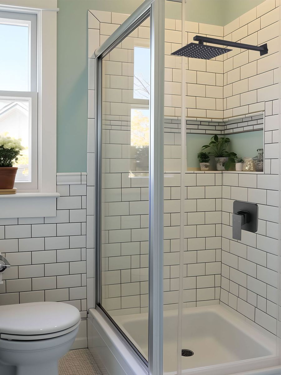 Shower Head, Arm and Faucet Combo