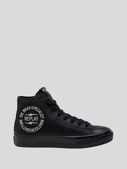 SNAP BIKER MID CUT SNEAKERS WITH LACES