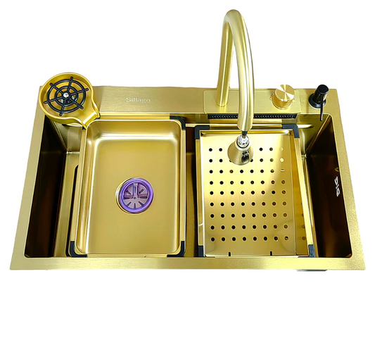 GOLD-Clarina Drop In Kitchen Sink With Accessories