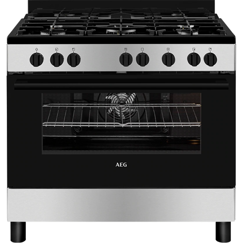 AEG 6000 Series 90cm 5 Burner Gas/Electric Freestanding Cooker – CKB901A4BM