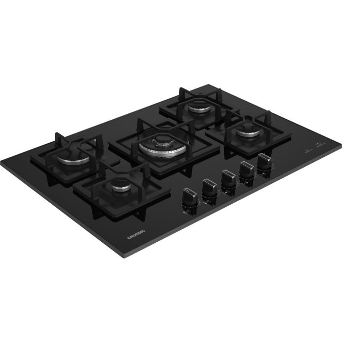 Grundig 75cm 5 Burner Black Gas Hob – OCDK752DWKS