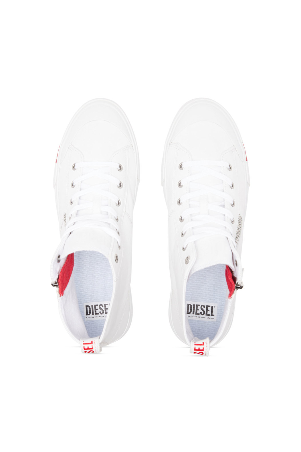 DIESEL -  HIGH-TOP SNEAKERS IN PREMIUM LEATHER