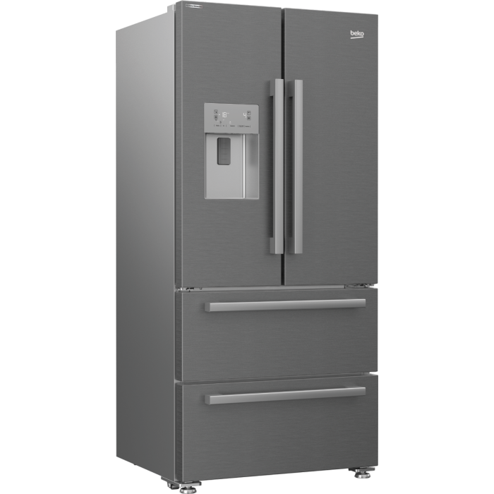 Beko 84cm French Door Fridge with Automatic Ice Maker and Water Dispenser - GNE60532DX