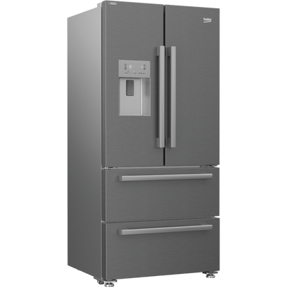 Beko 84cm French Door Fridge with Automatic Ice Maker and Water Dispenser - GNE60532DX