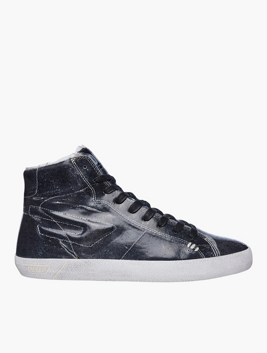 Diesel Black S-Leroji Mid - High-Top Canvas Sneakers