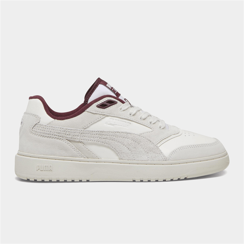 Puma Men's Double Court Cream/Burgundy Sneaker