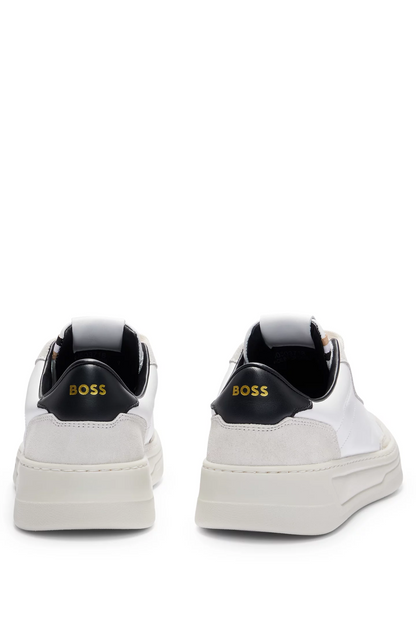 HUGO BOSS LOW-TOP TRAINERS IN LEATHER AND SUEDE