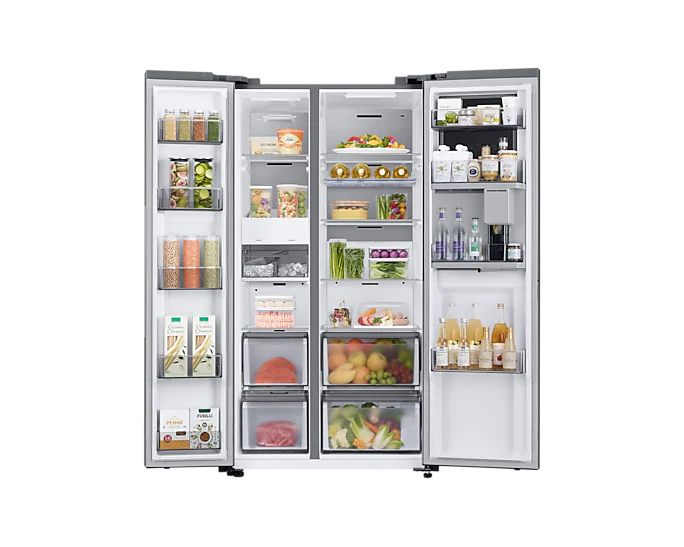 SAMSUNG-Side by Side Fridge with Beverage Centre™, Clean Steel-RH69B8940SL/FA