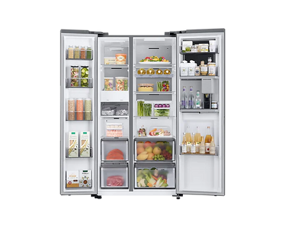 SAMSUNG-Side by Side Fridge with Beverage Centre™, Clean Steel-RH69B8940SL/FA