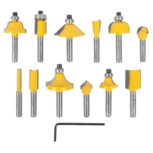 Tork Craft - Router Bit Set (1/4" Straight and Profile) - 12 Piece
