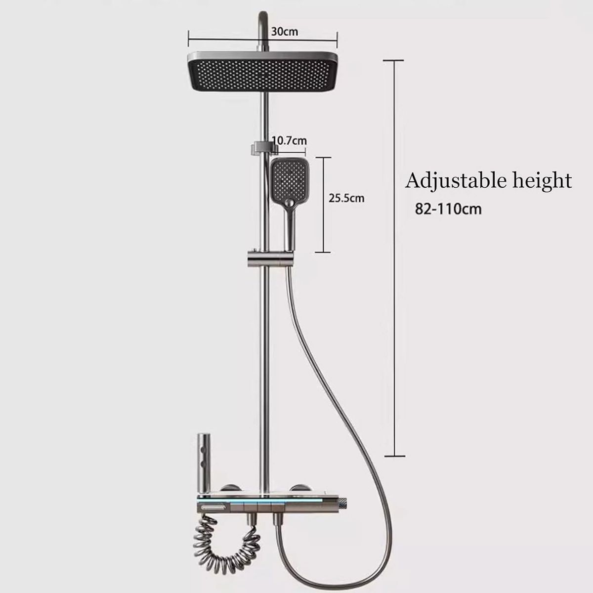 Thermostatic Rainfall Bath Shower