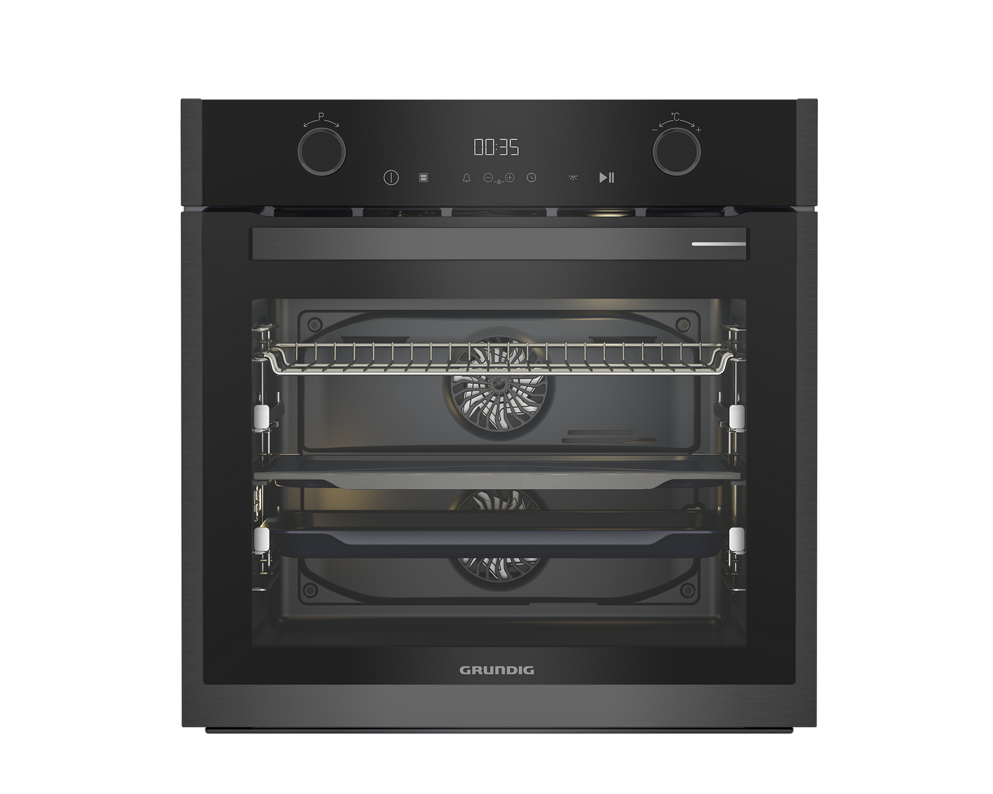 Grundig 60cm Divide & Cook Pyrolytic Built-In Oven – GEBTM19400DXPS