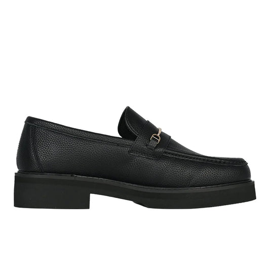 Jonathan D Buckle Loafer Leather Mens Shoe Black