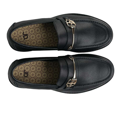 Jonathan D Buckle Loafer Leather Mens Shoe Black