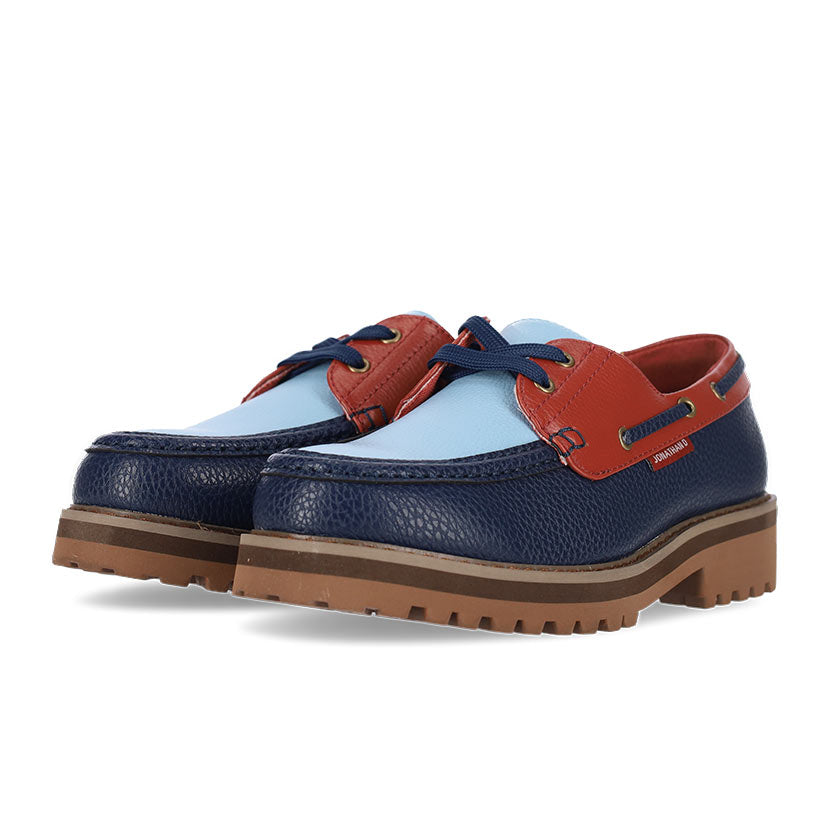 Jonathan D Nubuck Lace Up Sunset Mens Navy Red