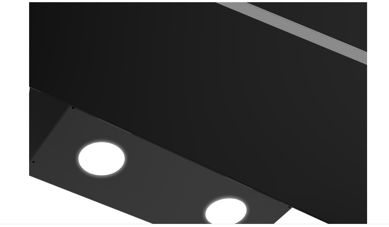BEKO 90cm Inclined Hood in Black Glass BCH900B