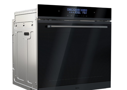 AEG 60cm Built-In Oven With Air Fryer & Heatwrap - Black Glass Finish