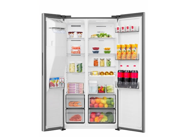 Hisense 506L Side by Side Fridge with Ice & Water Dispenser, Multi Airflow H695ss-idl