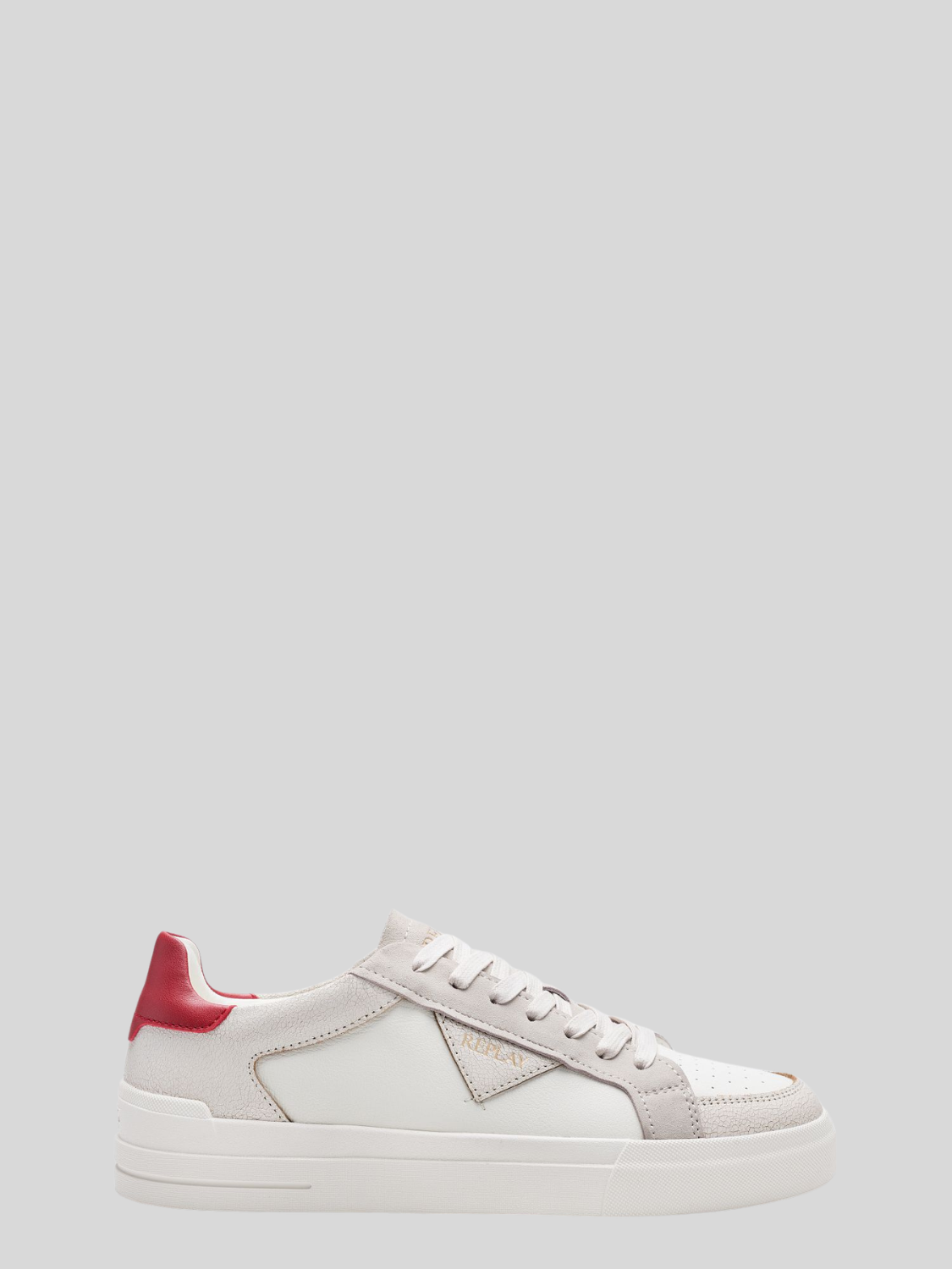 Replay Evan Edit Suede Ecru Red