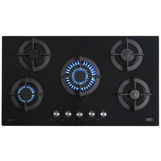 Defy 90cm Black Gas on Glass Hob - DHG905