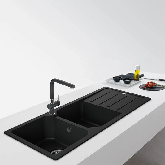 Franke, Urban, Fragranite, Inset, Matt Black, 1160mm x 500mm Traps included