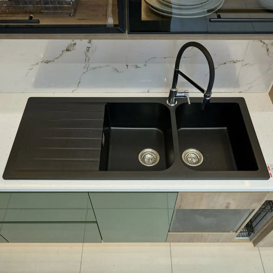 Galaxy Quartz Sink, Inset, DEB, Black, 1160mm x 500mm