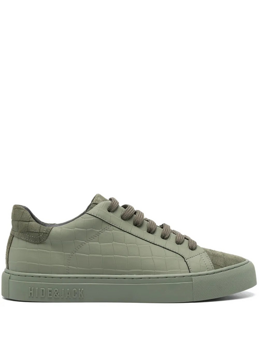 Hide & Jack Men’s Low Top Sneaker Essence Double Green Green Sole EDOBL GRNGRN