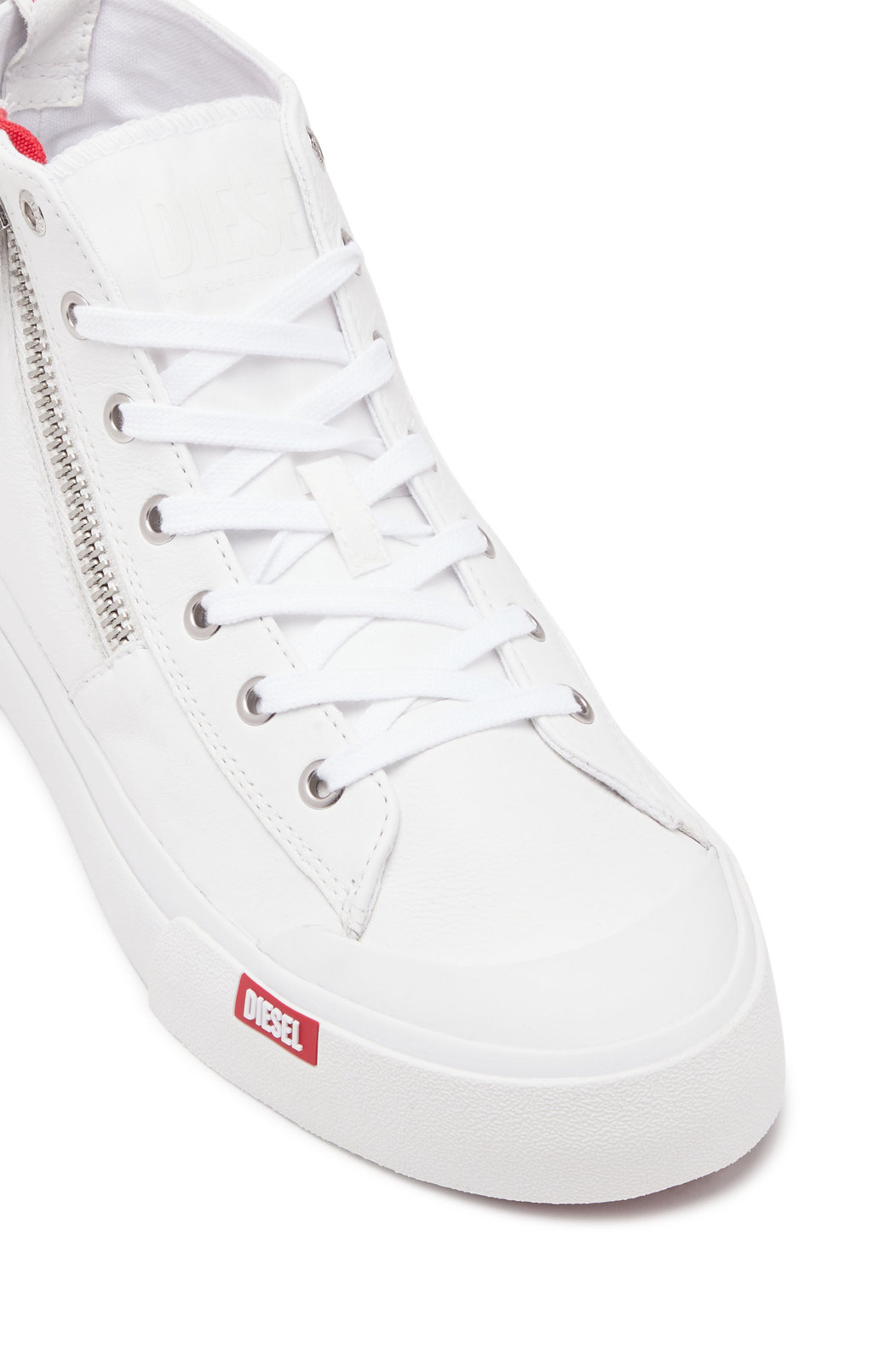 DIESEL -  HIGH-TOP SNEAKERS IN PREMIUM LEATHER