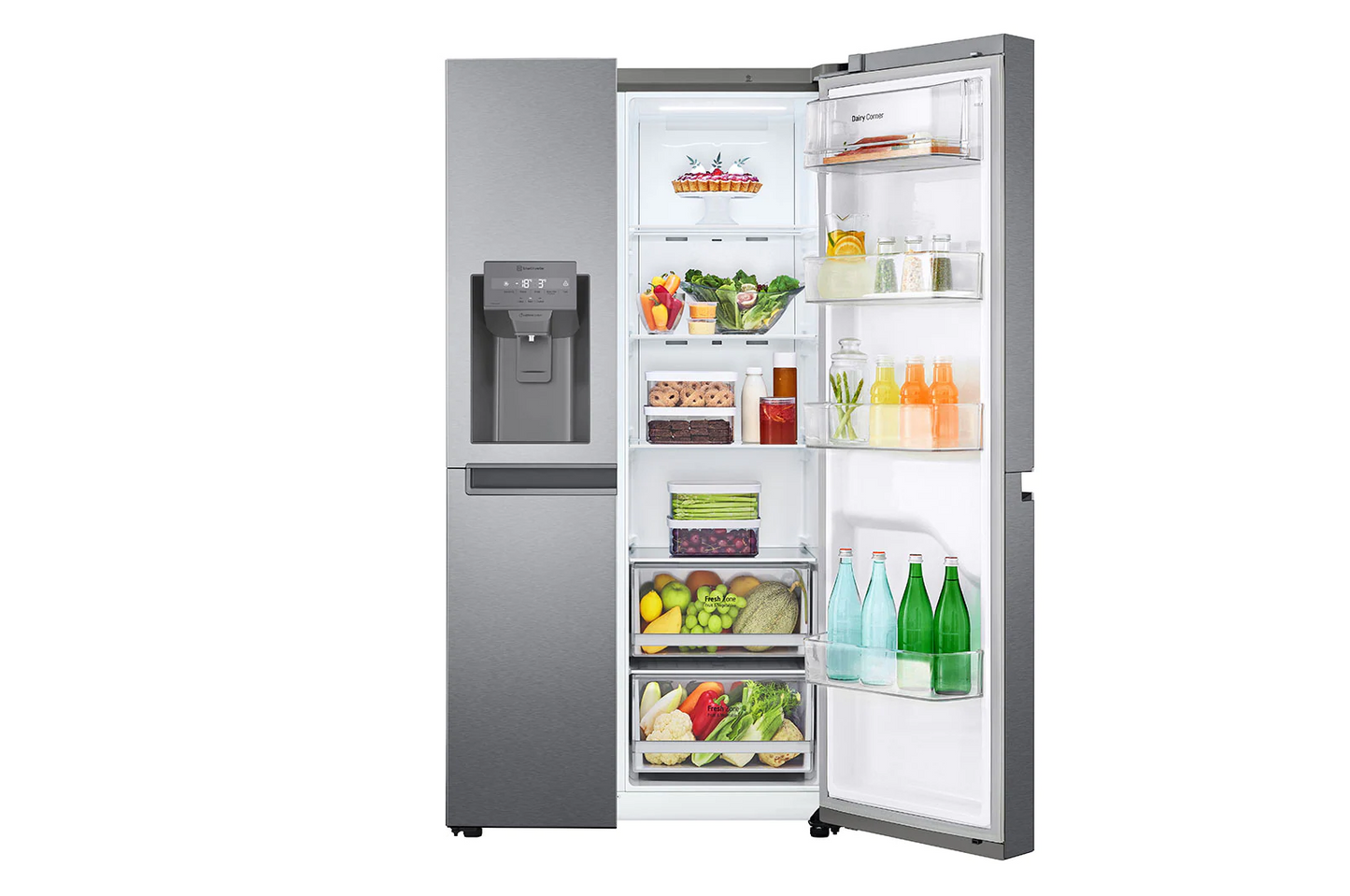 LG 610L Platinum Silver Side By Side Fridge/Freezer – GC-L257JLY