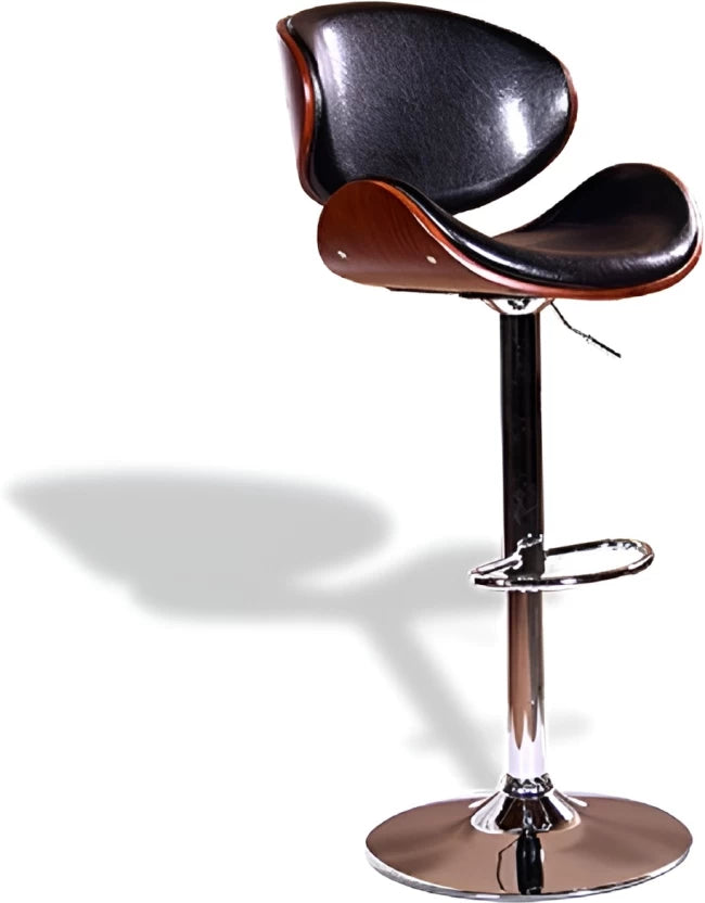 Leather Bar Chair  (Finish Colour - Black)