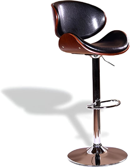 Leather Bar Chair  (Finish Colour - Black)