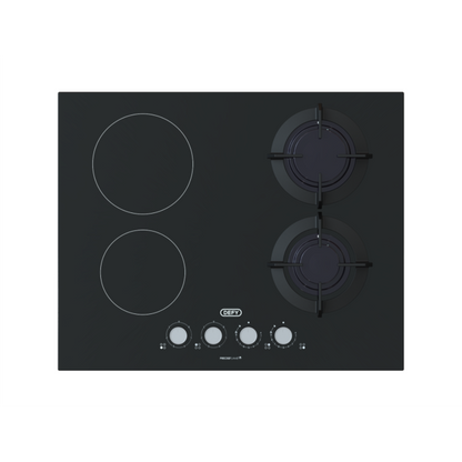 Defy 65cm Black Glass Combination Hob