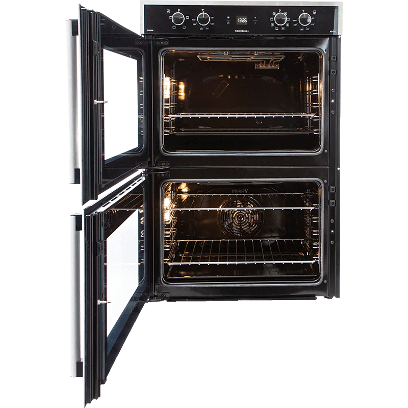 Defy Gemini Thermofan+ Double Oven Black -DBO767