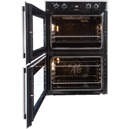 Defy Gemini Thermofan+ Double Oven Black -DBO767