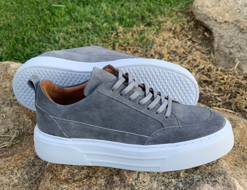 LIZZIO-Grey Jacks Suede Leather Men Sneakers