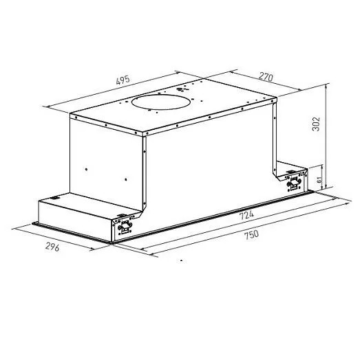 Falco 75CM Fully Integrated Glass Extractor-FAL-75-BIG