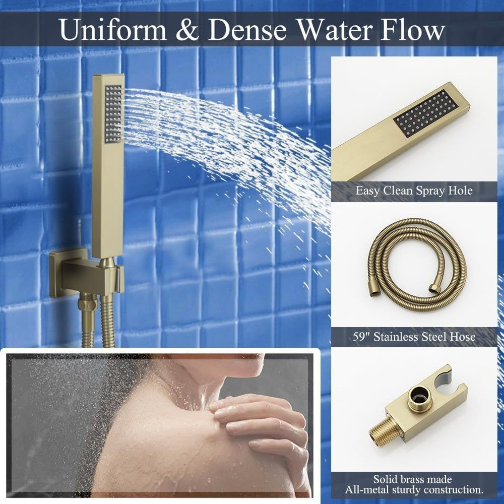 20cm Square Shower Sets With Handel Shower