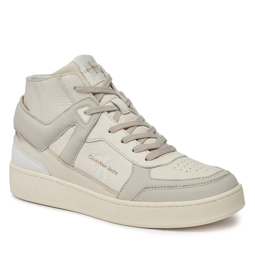 Calvin Klein Basket Cupsole Leather Sneaker - White Multi