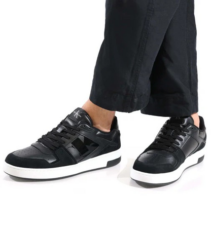 Calvin Klein Ym007090 Mens Basket Laceup Sneakers Black & White