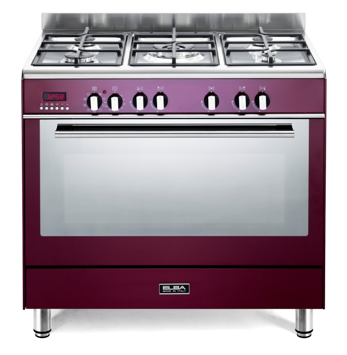 Elba 90cm Burgundy Fusion Gas/Electric Cooker – 9FX827R