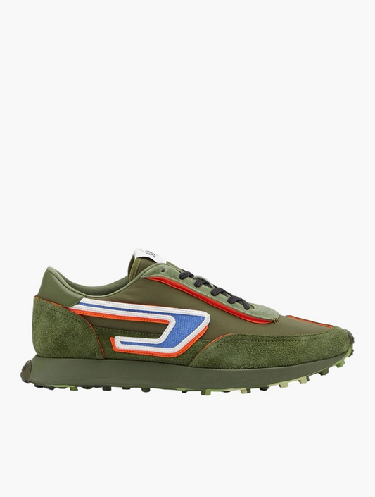 Diesel Green Multi-Color Panel Sneakers