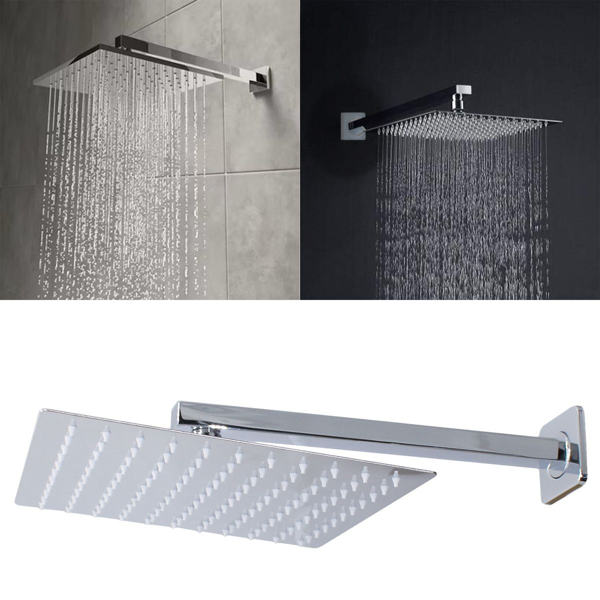 Square Shower Mixer Head & Arm Set