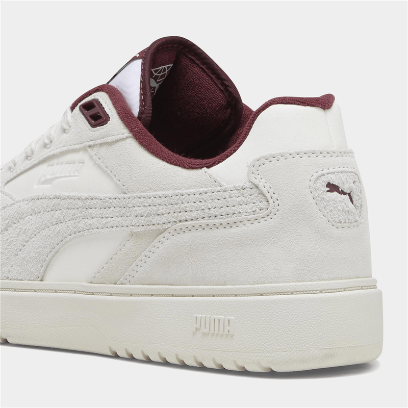 Puma Men's Double Court Cream/Burgundy Sneaker