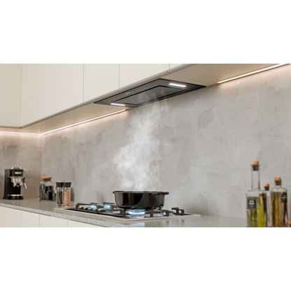 Falco 75cm Black Glass Built-In Extractor - FAL-75-BIG-B