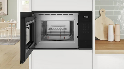 BOSCH BUILT IN MICROWAVE SERIES 6 25L WITH GRILL BLACK - BEL554MH2Z