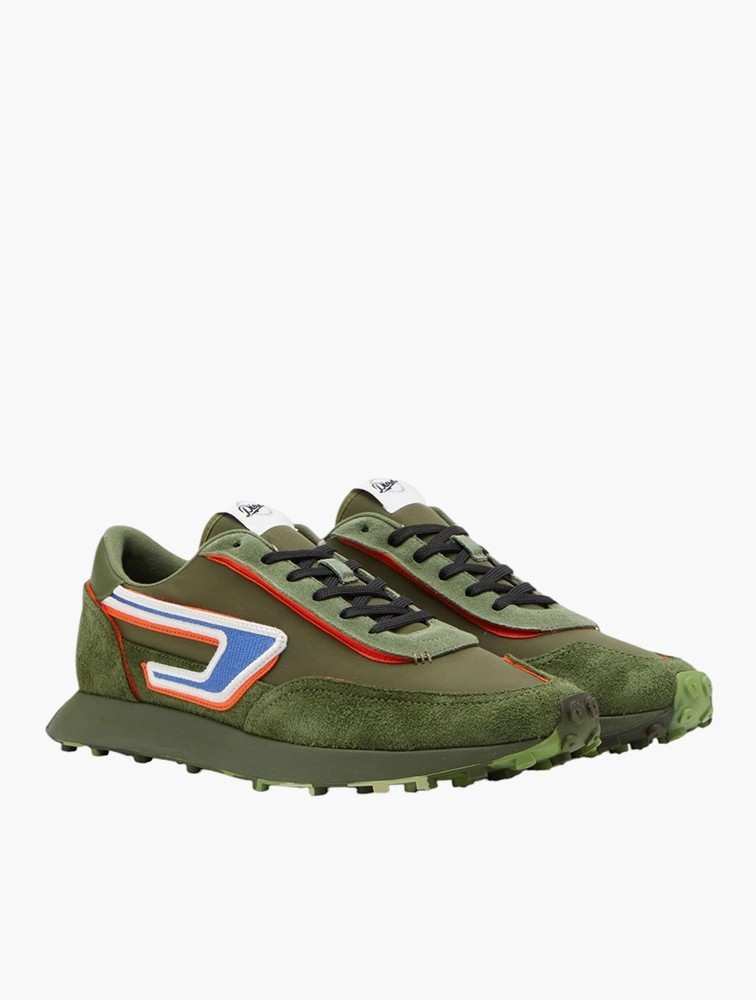 Diesel Green Multi-Color Panel Sneakers