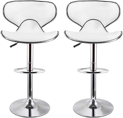 Leather Bar Stool  (Finish Colour - White)